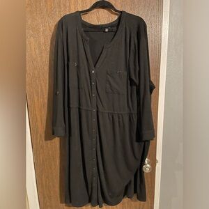 Torrid Size 5 Black Knit Button Shirt Dress